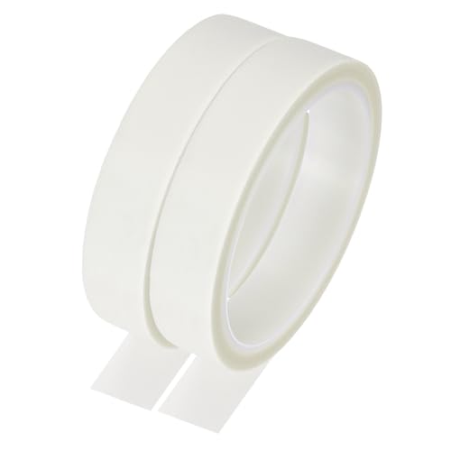 QUARKZMAN 2 Stück Hochtemperaturband 20mm PTFE-beschichtetes Gewebeklebeband Hitzebeständiges Band für Vakuumversiegeler Klebeband 10m/33ft Weiß 0,13mm Dicke von QUARKZMAN