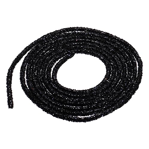 QUARKZMAN 2.5 Yard 6mm Glitzer Pailletten Seil Pailletten Strass Rohr Kordel für Basteln Hochzeit Kleider Kostüm Kleidung Schuhe Schmuck Zubehör Schwarz von QUARKZMAN