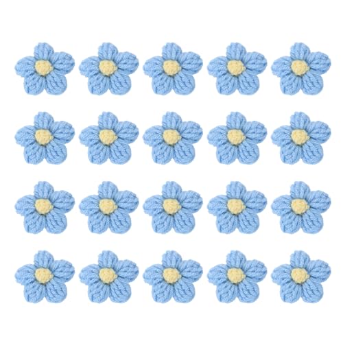 QUARKZMAN 20 Stück Häkelblumen zum Aufnähen, 45 x 45mm Milchbaumwolle handgefertigte florale Applikationen für DIY-Handwerk Haare Hüte Kleidung Dekoration, Blau&Gelb QUARKZMAN 20 Stück Häkelblumen zum Aufnähen, 45 x 45mm Milchbaumwolle handgefertigte florale Applikationen für DIY-Handwerk Haare Hüte Kleidung Dekoration, Blau&Gelb von QUARKZMAN