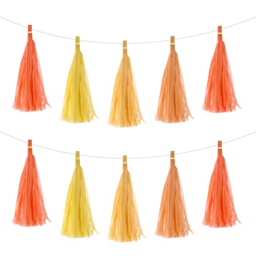 QUARKZMAN 20 Stück leuchtendes Orange, Dunkles Orange, leuchtendes Gelb, Dunkles Gelb Quasten-Girlanden-Banner mit Seidenpapierquasten Party DIY-Kits für Jubiläum Hochzeit Geburtstagsfeier QUARKZMAN 20 Stück leuchtendes Orange, Dunkles Orange, leuchtendes Gelb, Dunkles Gelb Quasten-Girlanden-Banner mit Seidenpapierquasten Party DIY-Kits für Jubiläum Hochzeit Geburtstagsfeier von QUARKZMAN