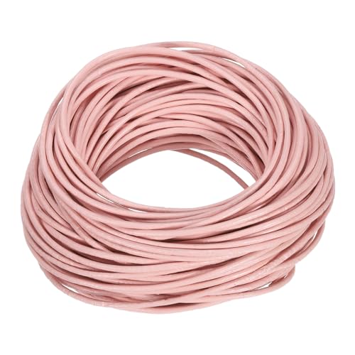 QUARKZMAN 20 Yards 2mm Rundes Lederband Schnürsenkel für DIY Basteln Rosa von QUARKZMAN