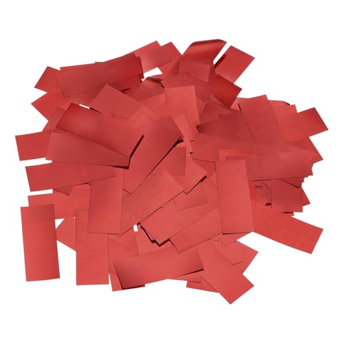 QUARKZMAN 200 Gramm Konfetti Papier Rot Metallisches Konfetti Streusel 0,8" x 2" Tischkonfetti für Weihnachten Hochzeit Geburtstagsfeier Dekoration von QUARKZMAN