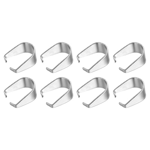 QUARKZMAN 200 Stück Pinch Clip Clasp, 5 x 10mm Pinch Clip Anhänger Bail Connector Edelstahl Pinch Bail für Anhänger Herstellung DIY Handwerk, Stahlfarbe von QUARKZMAN