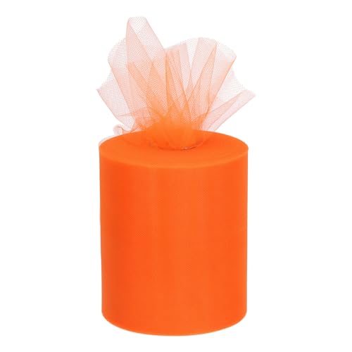 QUARKZMAN 200 Yards Tüll Band Rollen Netz Stoff Spulen 6" Orange für Weihnacht Verpackungen Hochzeit DIY Handwerk von QUARKZMAN