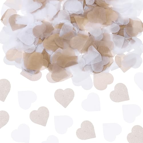 QUARKZMAN 2400 Stück 1 Zoll Herzen Papier Konfetti Tissue Konfetti Party Dekoration für Ballon, Hochzeit, Valentinstag Tischdekorationen, Champagner QUARKZMAN 2400 Stück 1 Zoll Herzen Papier Konfetti Tissue Konfetti Party Dekoration für Ballon, Hochzeit, Valentinstag Tischdekorationen, Champagner von QUARKZMAN