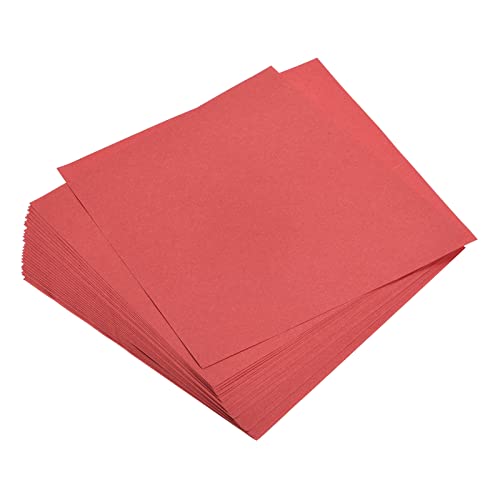 QUARKZMAN 25 Blatt doppelseitiges buntes Faltpapier 19,5x19,5 cm (8x8") 70 g/m² leuchtend rotes quadratisches Faltblatt für Kunsthandwerk, Anfänger, Geschenkdekoration von QUARKZMAN