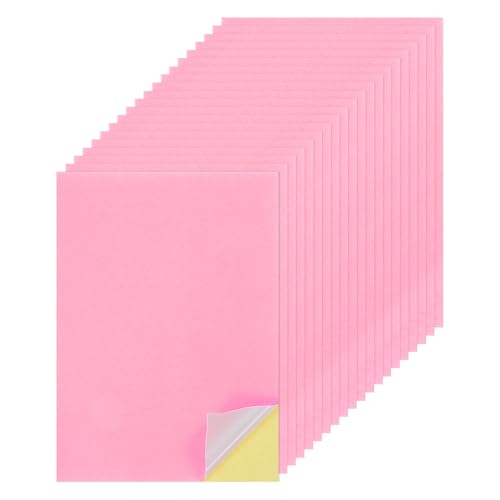 QUARKZMAN 25 Blatt bedruckbares Aufkleber Kartonpapier, 8"x12" A4 Selbstklebendes Aufkleber Trägerkartonpapier 250gsm für Basteln Scrapbooking Tintenstrahldrucker, Pink von QUARKZMAN