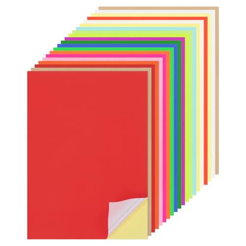 QUARKZMAN 25 Blatt farbiges Aufkleberpapier bedruckbar, 8"x12" A4 selbstklebendes Kartonpapier in verschiedenen Farben 250gsm für Basteln Scrapbooking Tintenstrahldrucker QUARKZMAN 25 Blatt farbiges Aufkleberpapier bedruckbar, 8"x12" A4 selbstklebendes Kartonpapier in verschiedenen Farben 250gsm für Basteln Scrapbooking Tintenstrahldrucker von QUARKZMAN