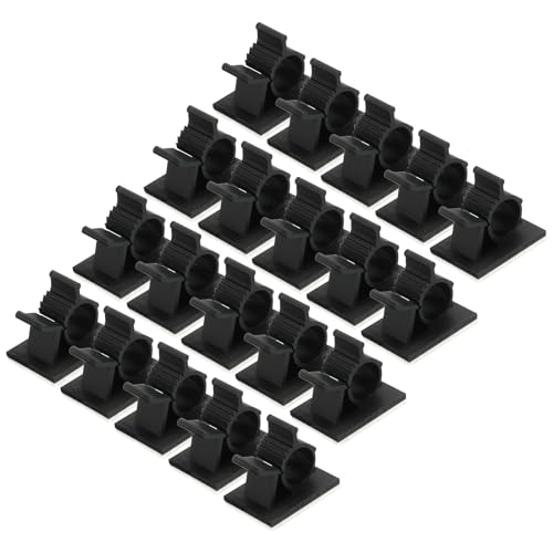 QUARKZMAN 25 Stück Kabelclips, 8-10mm Durchmesser Selbstklebende Nylon Kabelhalter, Verstellbare Kabelmanagement-Organizer-Klemme für PC Schreibtisch Büro, Schwarz von QUARKZMAN