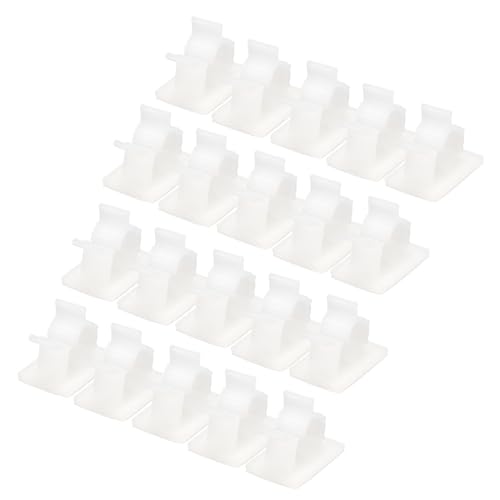 QUARKZMAN 25 Stück Kabelclips, 8-10mm Durchmesser Selbstklebende Nylon Kabelhalter, Verstellbare Kabelmanagement-Organizer-Klemme für PC Schreibtisch Büro, Weiß von QUARKZMAN