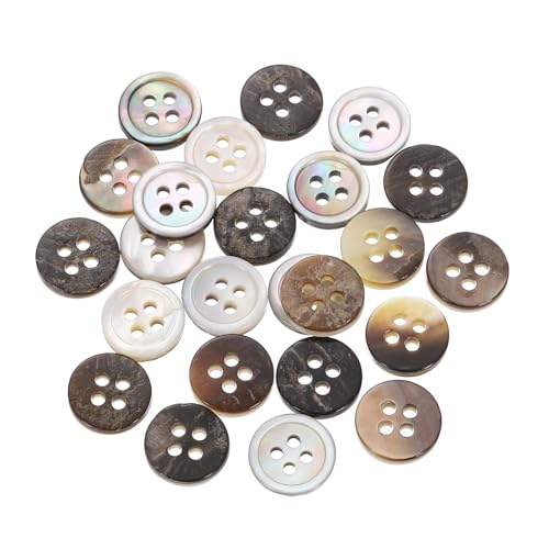 QUARKZMAN 25 Stück Natürliche Muschelknöpfe, 4-Loch Perlmuttknöpfe 10mm Nähknöpfe Nähhandwerk Knöpfe für Hemd Nähen DIY Handwerk Dekoration, Weiß/Braun QUARKZMAN 25 Stück Natürliche Muschelknöpfe, 4-Loch Perlmuttknöpfe 10mm Nähknöpfe Nähhandwerk Knöpfe für Hemd Nähen DIY Handwerk Dekoration, Weiß/Braun von QUARKZMAN