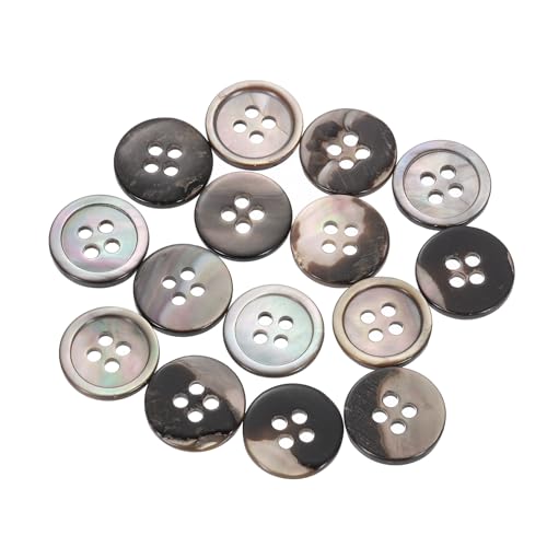 QUARKZMAN 25 Stück Natürliche Muschelknöpfe, 4-Loch Perlmuttknöpfe 12,5mm Nähknöpfe Nähhandwerk Knöpfe für Hemd Nähen DIY Handwerk Dekoration, Schwarz/Silber QUARKZMAN 25 Stück Natürliche Muschelknöpfe, 4-Loch Perlmuttknöpfe 12,5mm Nähknöpfe Nähhandwerk Knöpfe für Hemd Nähen DIY Handwerk Dekoration, Schwarz/Silber von QUARKZMAN