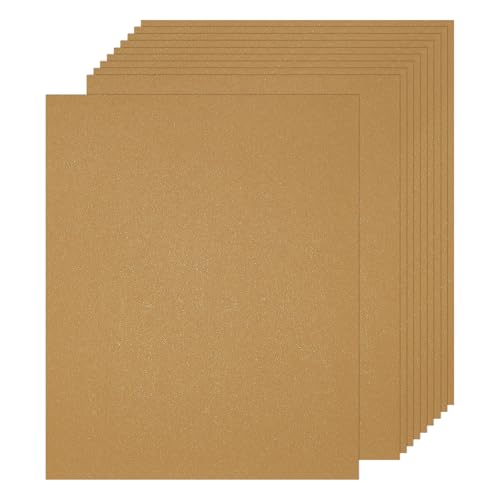 QUARKZMAN 25 Stück Schimmer Kartonpapier, 8 x 11 Zoll Beige Gold Schimmerpapierbögen, Metallisches Kartonpapier für Kunstbedarf, Papierbasteln, DIY Basteln von QUARKZMAN