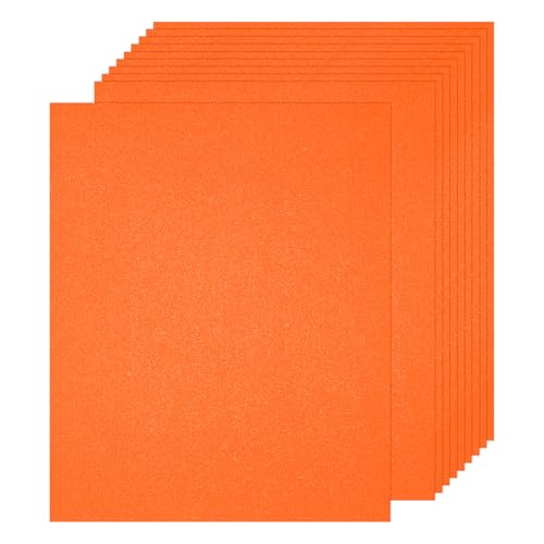 QUARKZMAN 25 Stück Schimmer Kartonpapier, 8 x 11 Zoll Orange Schimmerpapierbögen, Metallisches Kartonpapier für Kunstbedarf, Papierbasteln, DIY Basteln von QUARKZMAN