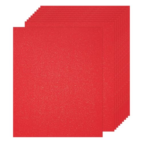 QUARKZMAN 25 Stück Schimmer Kartonpapier, 8 x 11 Zoll leuchtend rote Schimmerpapierbögen, Metall Kartonpapier für Kunstbedarf, Papierbasteln, DIY Basteln von QUARKZMAN