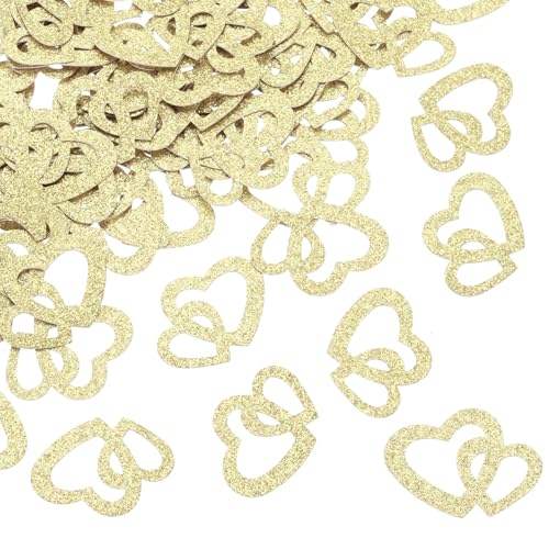 QUARKZMAN 250 Stück Sterne Konfetti Glitzer Konfetti Tisch Konfetti Dekor für Party Hochzeit Festival Dekorationen, 2,5x3cm, Hellgold von QUARKZMAN