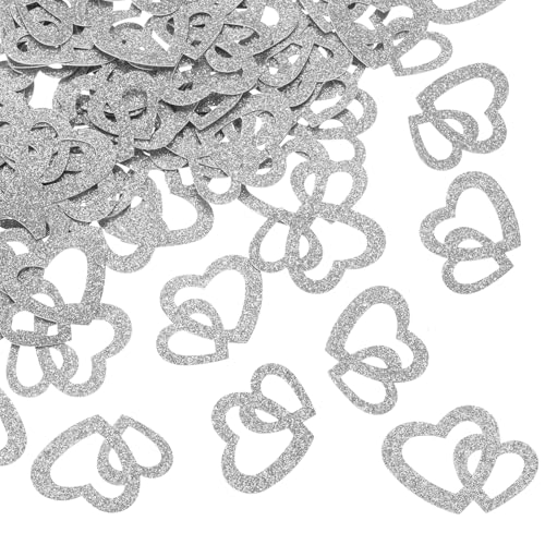 QUARKZMAN 250 Stück Sterne Konfetti Glitzer Konfetti Tisch Konfetti Dekor für Party Hochzeit Festival Dekorationen, 2,5x3cm, Silber von QUARKZMAN