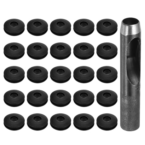 QUARKZMAN 26 Stück Ösen Werkzeug Kit, Ösen Set 12mm Rundlocheisen Ösenzange Kunststoffösen Kunststoff Ösen Scheiben Rostfrei für LKW Abdeckplane Textil Poolplane Zelte Sonnensegel, Schwarz QUARKZMAN 26 Stück Ösen Werkzeug Kit, Ösen Set 12mm Rundlocheisen Ösenzange Kunststoffösen Kunststoff Ösen Scheiben Rostfrei für LKW Abdeckplane Textil Poolplane Zelte Sonnensegel, Schwarz von QUARKZMAN