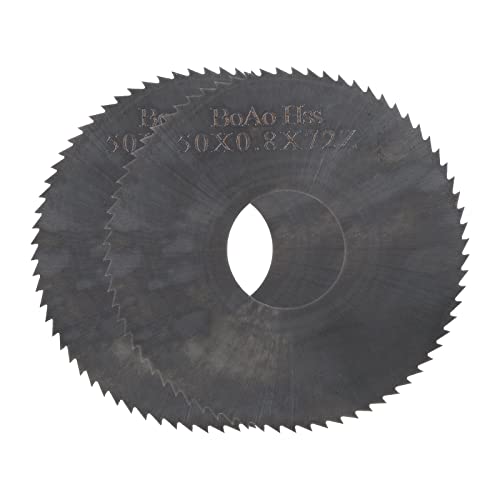 QUARKZMAN 2Stk Kreisförmig Sägeklingen 50mm x 16mm x 0.8mm 72 Zähne Nitride Beschichtet Schnellstahl (HSS) Fräsgeräte für Alulegierung Metall Plastik Holz von QUARKZMAN