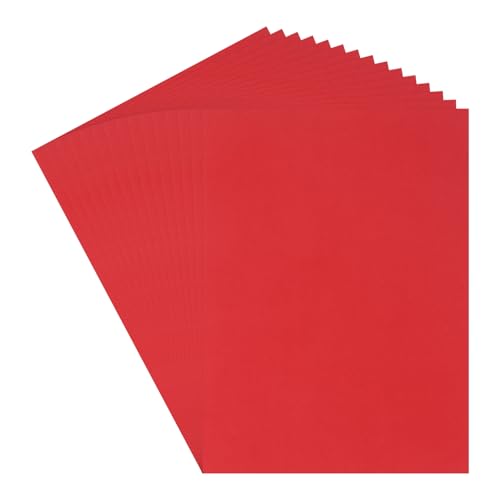 QUARKZMAN 30 Blätter Rotes Tonpapier 20" x 15", 200gsm/75lb Dickes Kartonpapier für Basteln, Einladungen, Kartenherstellung, Scrapbooking, Zeichnen von QUARKZMAN