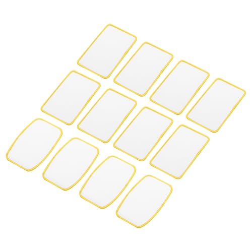 QUARKZMAN 30 Stück Sublimations Patch Leer, 10x6cm/3,94x2,36 Zoll 2 Form Stoff Bügel Leer Übertragungsreparatur Patch für DIY Handwerk Mützen Kleidung, Weiß mit gelbem Rand von QUARKZMAN