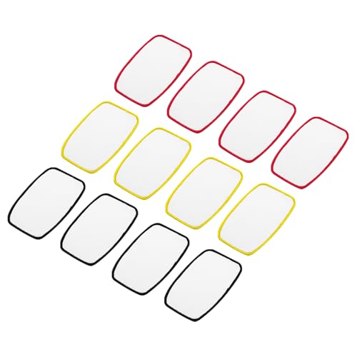 QUARKZMAN 30 Stück Sublimations Patch Leer, 10x6cm/3.94x2.36 Zoll Oval Rechteck Stoff Bügeln Leer Wärmeübertragung Reparatur Patch für DIY Mützen Kleidung, Weiß mit Schwarz/Rot/Gelbem Rand von QUARKZMAN