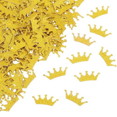 QUARKZMAN 300 Stück Konfetti Glitzer Farbiges Papier Tisch Buntpapier Dekor für Party Hochzeit Festival Dekorationen, 3,5x1,5cm, Gold von QUARKZMAN