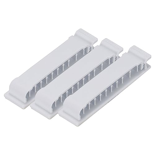 QUARKZMAN 3Stk Kabel Klemmen Kordel Klemmen Organizer für Schreibtisch 10 Slot PVC Kleber Draht Halterungen Kabel Leitung für USB Kabel Weiß von QUARKZMAN