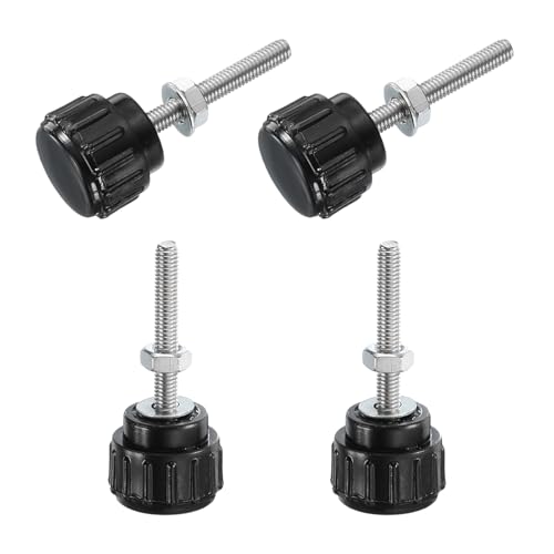 QUARKZMAN 4 Sätze gerändelte Knöpfe Daumenschrauben mit Muttern Unterlegscheiben, metrisch M3 x 20mm Gewinde 14mm Kunststoffkopf, 304 Edelstahl Stud Handknöpfe Klemm-Daumenschrauben Griffe von QUARKZMAN