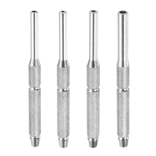 QUARKZMAN 4-teiliges Drive Pin Punch Set 1/16" 5/64" 3/32" 1/8" Non-marring Drive Pin Punch Zylindrische Ausrichtungspunches mit Griff für Uhrenreparatur, Schmuck und Handwerk von QUARKZMAN