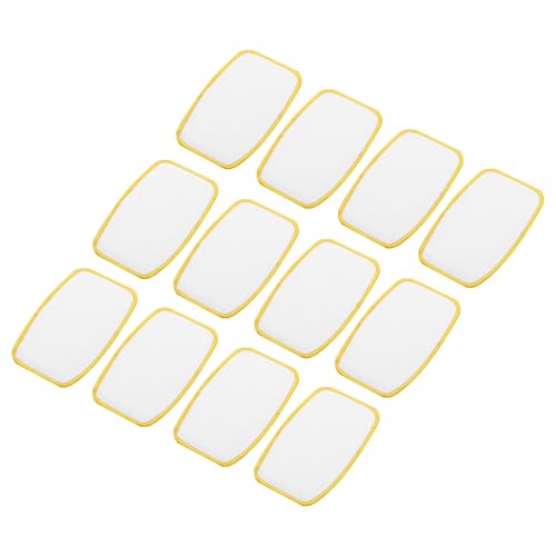 QUARKZMAN 40 Stück Sublimations Patch Leer, 10x6cm/3,94x2,36 Zoll Oval Rechteck Stoff Bügeln Leer Wärmeübertragung Reparatur Patch für DIY Handwerk Mützen Kleidung, Weiß mit Gelbem Rand von QUARKZMAN