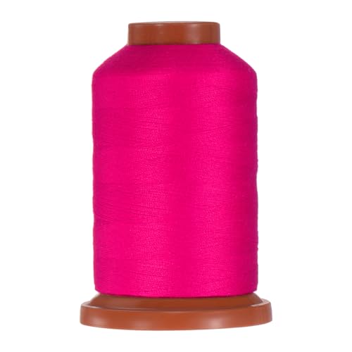 QUARKZMAN 40D/2 Nähgarn 1100 Yards Polyester Haushaltsnähgarn Handstich Polyestergarn für Kleidungsnähte Schuhbeutelreparatur DIY-Basteln Neon Pink von QUARKZMAN