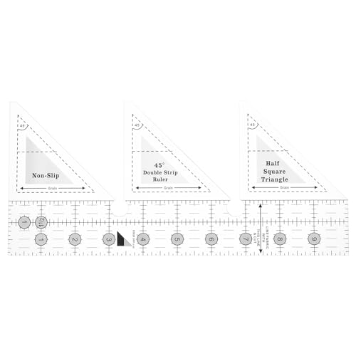 QUARKZMAN 45° Doppelte Streifen Quilten Vorlage Lineal für Nähen 10" von QUARKZMAN