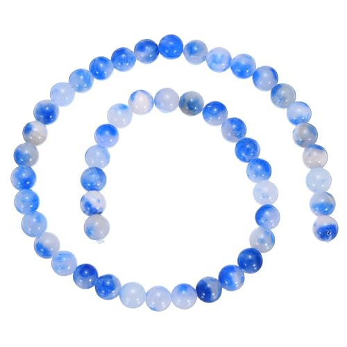 QUARKZMAN 45 Stück Natursteine, 8 mm, tiefblaue Perlen, Edelsteinperlen für selbstgemachte Armbänder, Halsketten, Schmuckherstellung von QUARKZMAN