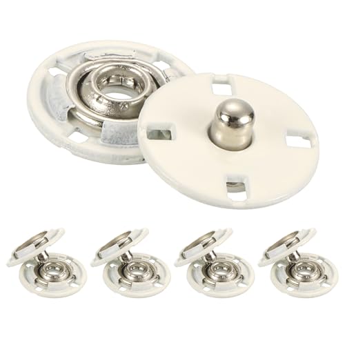 QUARKZMAN 5 Stück Druckknöpfe, Druckknöpfe zum Annähen Druckknopf Druckknöpfe ohne nähen Metall unsichtbarer verschluss schnalle Befestiger Knopf für Kleidung Leder Nähen(Beige 15mm) von QUARKZMAN