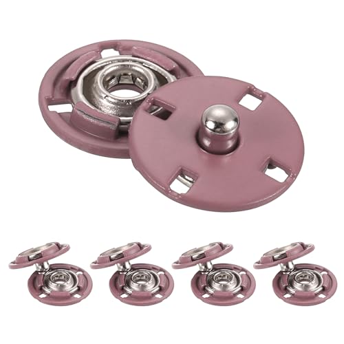 QUARKZMAN 5 Stück Druckknöpfe, Druckknöpfe zum Annähen Druckknopf Druckknöpfe ohne nähen Metall unsichtbarer verschluss schnalle Befestiger Knopf für Kleidung Leder Nähen (Pink, 15mm) von QUARKZMAN