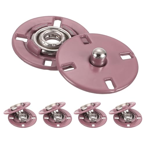 QUARKZMAN 5 Stück Druckknöpfe, Druckknöpfe zum Annähen Druckknopf Druckknöpfe ohne nähen Metall unsichtbarer verschluss schnalle Befestiger Knopf für Kleidung Leder Nähen (Pink, 18mm) von QUARKZMAN