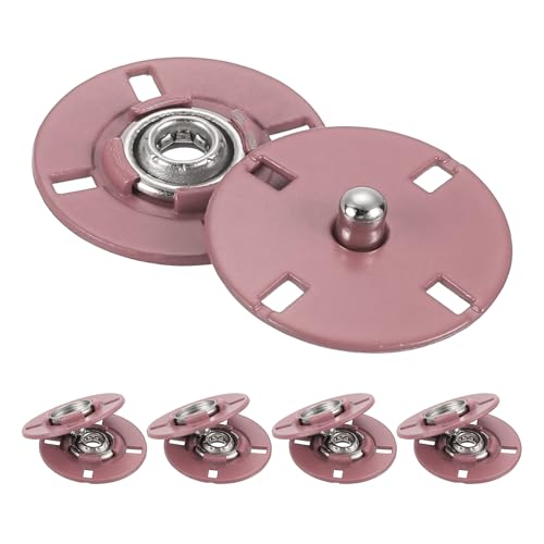 QUARKZMAN 5 Stück Druckknöpfe, Druckknöpfe zum Annähen Druckknopf Druckknöpfe ohne nähen Metall unsichtbarer verschluss schnalle Befestiger Knopf für Kleidung Leder Nähen (Pink, 21mm) von QUARKZMAN