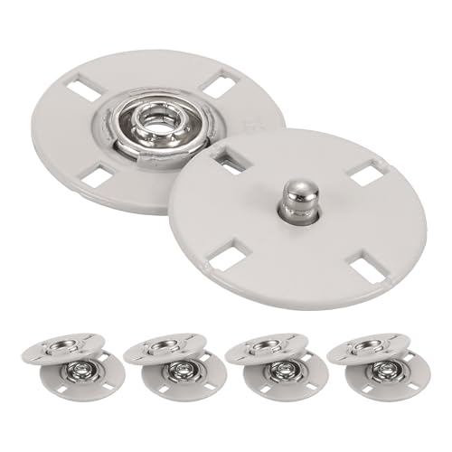 QUARKZMAN 5 Stück Druckknöpfe, Metallene unsichtbare Schnallen-Druckknöpfe für Kleidung Leder-Nähen (Beige, 23 mm) von QUARKZMAN