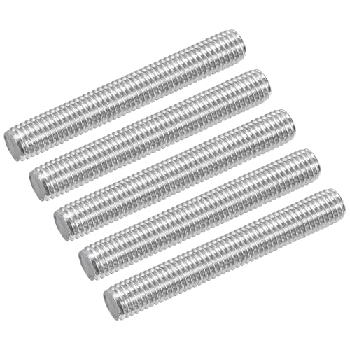 QUARKZMAN 5 Stück M10 x 70mm Vollgewinde Stange 304 Edelstahl Rechtsgewinde Stäbe für Ankerbolzen, Klemmen, Haken und U-Bolzen, M10-1,5 Gewindesteigung von QUARKZMAN