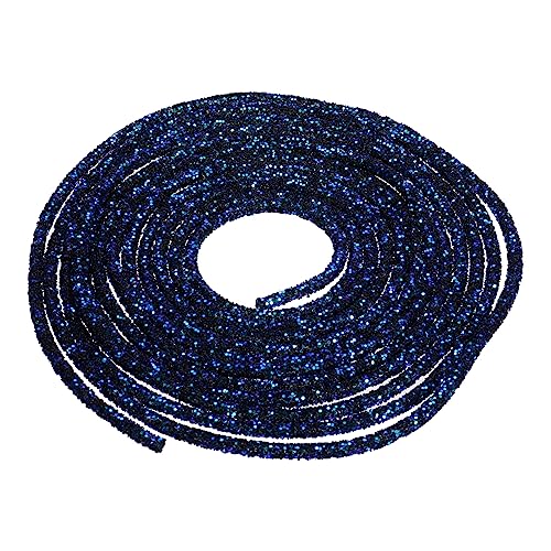 QUARKZMAN 5 Yard 6mm Glitzer Pailletten Seil Pailletten Strass Rohr Kordel für Basteln Hochzeit Kleider Kostüm Kleidung Schuhe Schmuck Zubehör Glitter Schwarz von QUARKZMAN