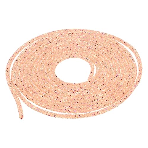 QUARKZMAN 5 Yard 6mm Glitzer Pailletten Seil Pailletten Strass Rohr Kordel für Basteln Hochzeit Kleider Kostüm Kleidung Schuhe Schmuck Zubehör Rosa von QUARKZMAN