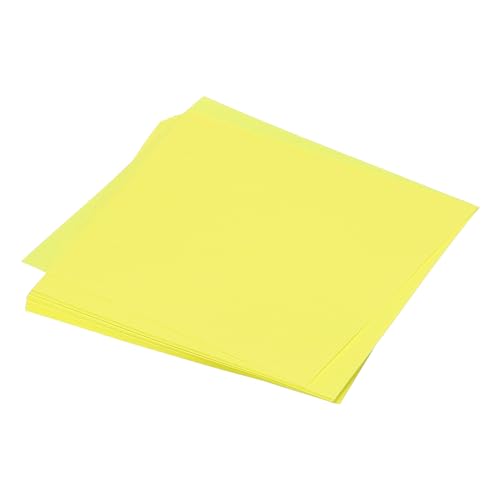 QUARKZMAN 50 Blatt Origami Papier, doppelseitiges Bastelpapier fluoreszierendes Gelb 13 x 13 cm Bastelpapier Set 70 g/m², Faltpapier Quadratisch für DIY, Schul-Kunsthandwerksprojekte von QUARKZMAN