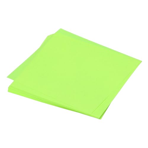 QUARKZMAN 50 Blatt Origami Papier, doppelseitiges Bastelpapier fluoreszierendes Grün 13 x 13 cm Bastelpapier Set 70 g/m², Faltpapier Quadratisch für DIY, Schul-Kunsthandwerksprojekte von QUARKZMAN