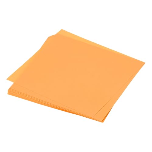 QUARKZMAN 50 Blatt Origami Papier, doppelseitiges Bastelpapier fluoreszierendes Orange 10 x 10 cm Bastelpapier Set 70 g/m², Faltpapier Quadratisch für DIY, Schul-Kunsthandwerksprojekte von QUARKZMAN