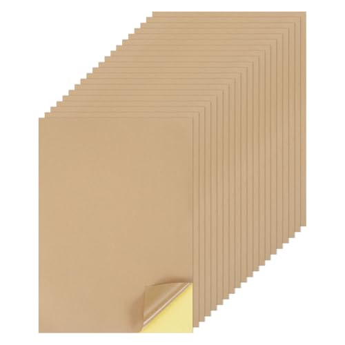 QUARKZMAN 50 Blatt bedruckbares Aufkleber Kartonpapier, 8"x12" A4 Selbstklebendes Aufkleber Trägerkartonpapier 250gsm für Basteln Scrapbooking Tintenstrahldrucker, Dunkelocker von QUARKZMAN