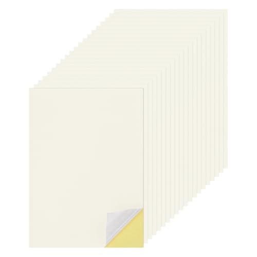 QUARKZMAN 50 Blatt bedruckbares Aufkleber Kartonpapier, 8"x12" A4 Selbstklebendes Aufkleber Trägerkartonpapier 250gsm für Basteln Scrapbooking Tintenstrahldrucker, Weiß Glänzend von QUARKZMAN