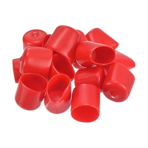 QUARKZMAN 50 Stück Gummikappen 25mm(1") ID Vinyl PVC Rundrohr Schraubenkappenabdeckung Schraubengewinde Schutzkappen Rot von QUARKZMAN