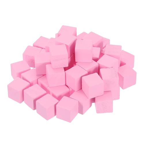 QUARKZMAN 50 Stück Holzblöcke für Bastelarbeiten, 9/16 Zoll Unvollendeter Holzwürfel Kiefernholz Quadratblock für DIY-Bastelprojekte, Pink von QUARKZMAN