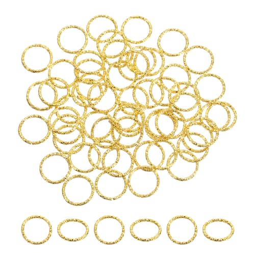 QUARKZMAN 50 Stück Offene Sprungringe, 15mm Verdrehte O-Ring Verbinder für DIY Bastelarbeiten Armbänder Halsketten Schmuckherstellung, Gold von QUARKZMAN